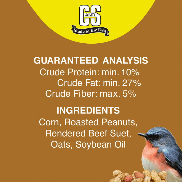 C&S Peanut Delight No-Melt Suet Dough Plugs - Aliments pour oiseaux tout au  long de l'année