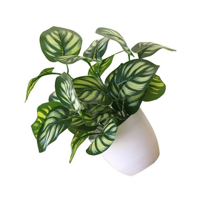 Artificial Potted Plant Leaf Simulation Leaves Home Office Desktop Greenery Decoration