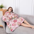 thumbnail image 5 of Oversized Wearable Blanket Hoodie,Strawberry Princess Pattern Sherpa Blanket Hoodie with Super Pockets,Super Warm Fuzzy Pullover for Women & Men, 5 of 6