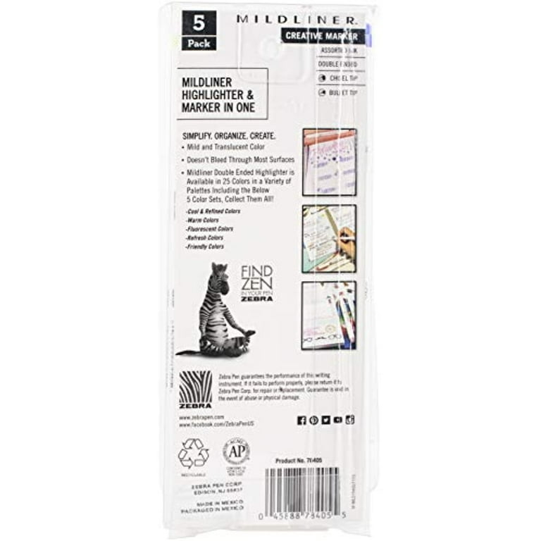 Zebra Mildliner Double Sided Highlighter - 5 Colour Set – 1 Station Hub