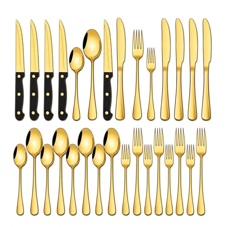NULAS 24-Piece Gold Stainless Steel Flatware Set photo 1