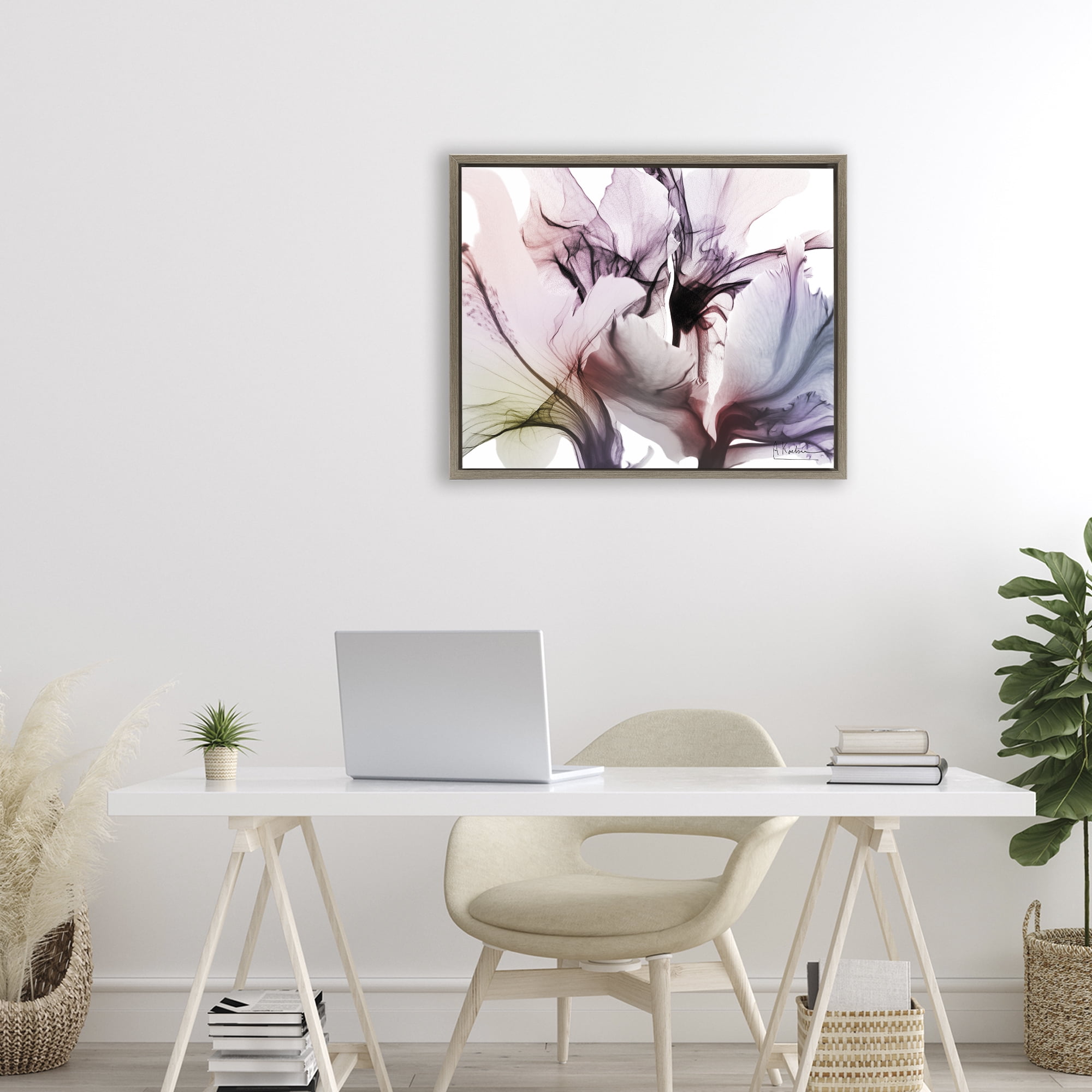 Stupell Industries Brilliant Song Flower Petals Brown Framed Floater Canvas Wall Art, design by Albert Koetsier