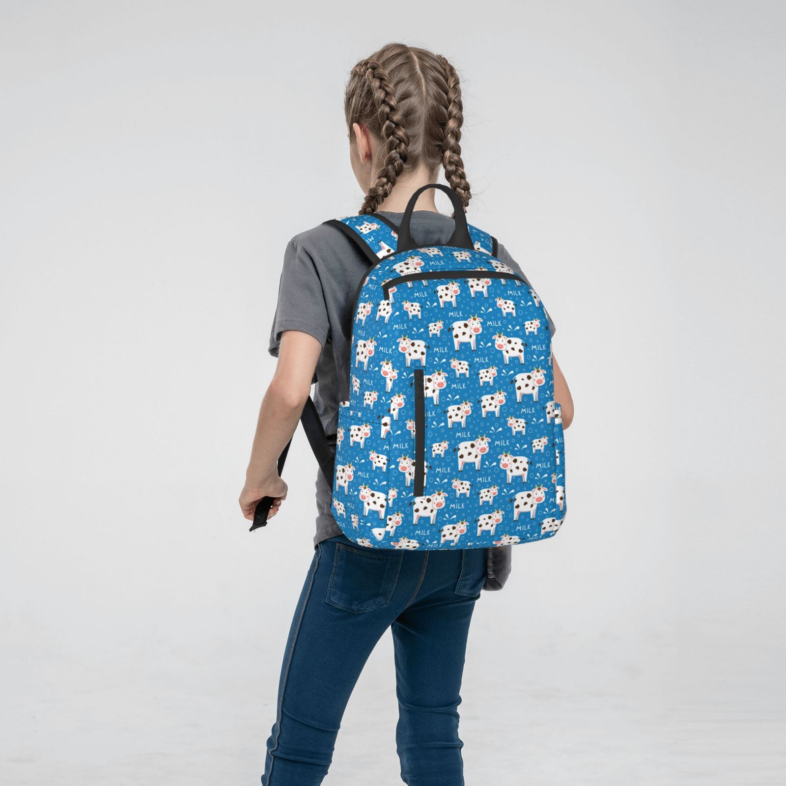 Xecao Cows Milk print Backpack For women men Aesthetic Lightweight Travel Daypack Simple Cute Backpack For Bookbag