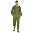 thumbnail image 1 of Inkmeso Men's Cotton PJs Solid Sleepwear Lounge Wear Top & Bottom Pajama Set, 1 of 7