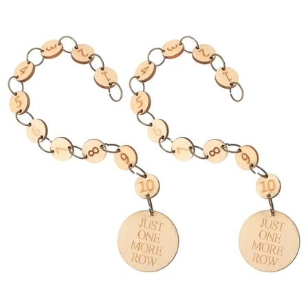 Wooden Knitting Row Counter Chain with Numbered Stitch Markers for Crafting Beige 1-10