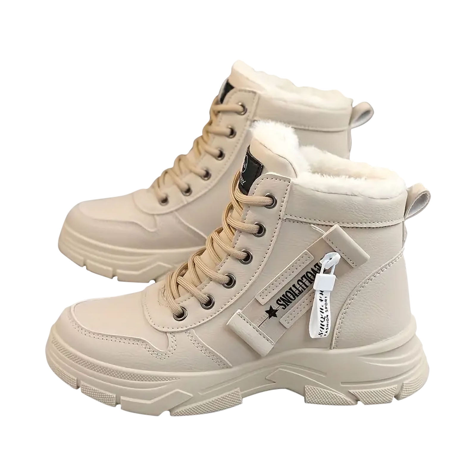 Bottines Femme Hiver Plates - Doublure Fourrure, Semelle Antidérapante, Style Décontracté Pour Ville Et Randonnée Légère