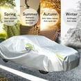 thumbnail image 6 of Waterproof Universal Full Car Cover for Hatchback, Outdoor Indoor All Weather Sun UV Snow Dust Rain Resistant Windproof Protection, 146" x 67" x 59", Silver, Size S, 6 of 9