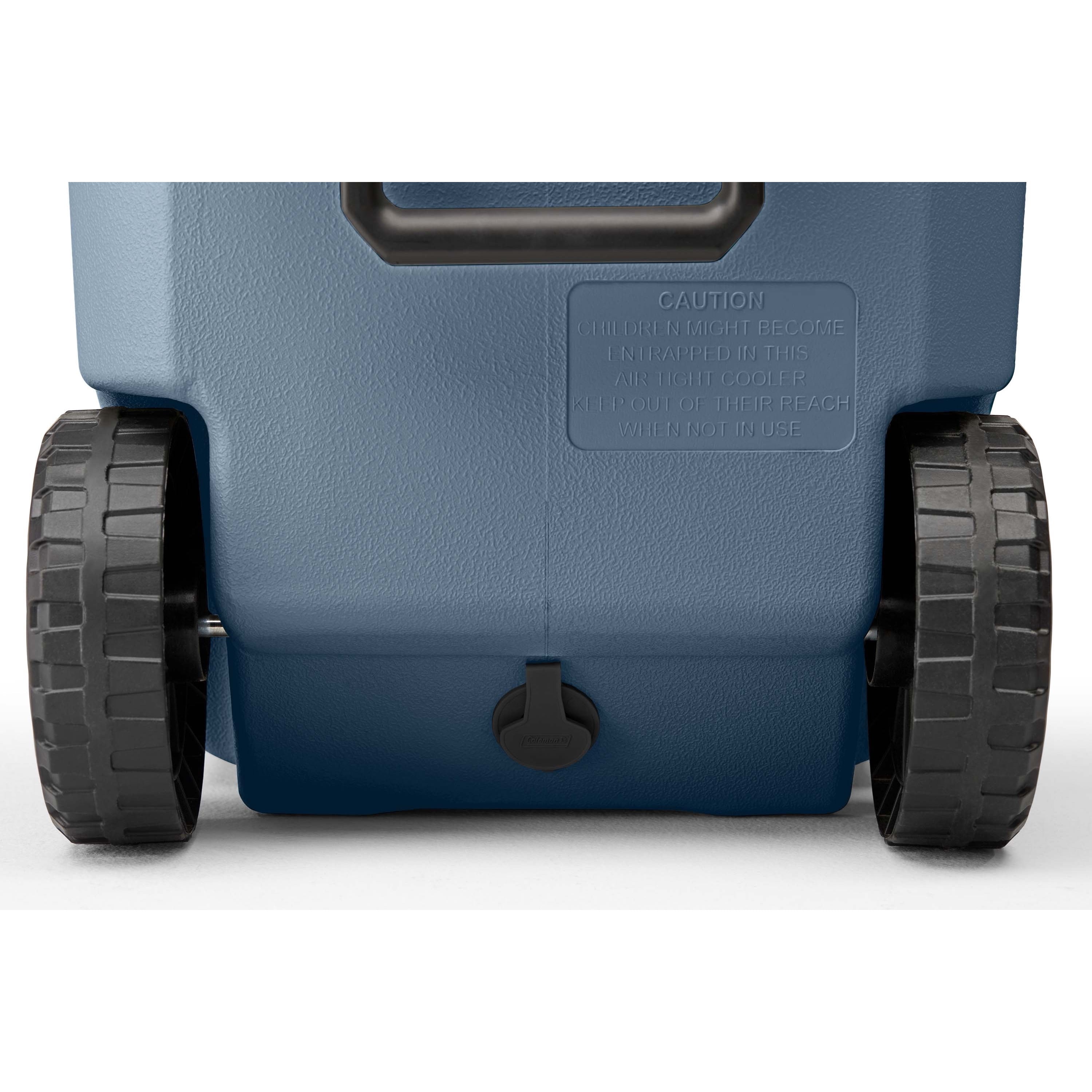 Coleman Classic Series 62-Quart Wheeled Camping Cooler, Lakeside Blue
