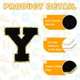 thumbnail image 3 of Uxcell Chenille Letter Patches 3.1" Alphabet Y Iron on Embroidered Patch Stickers for Clothing Repair (Black, Pack of 4), 3 of 6