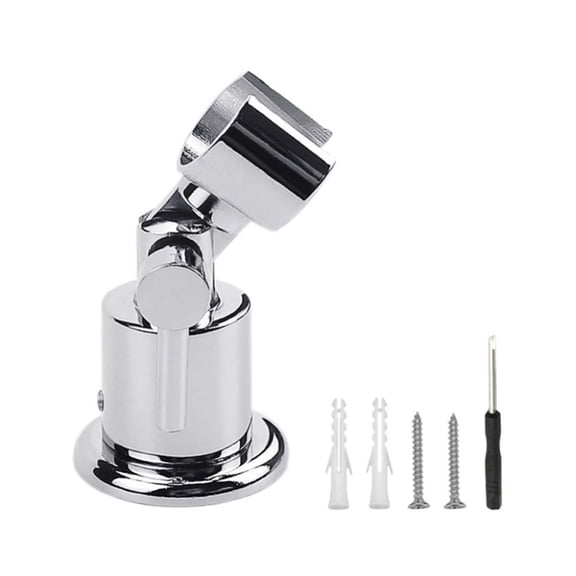 Metal Shower Head Holder 180 Degree Adjustment Handheld Brackets with Mounting Nut General Shower Head Wall Mount