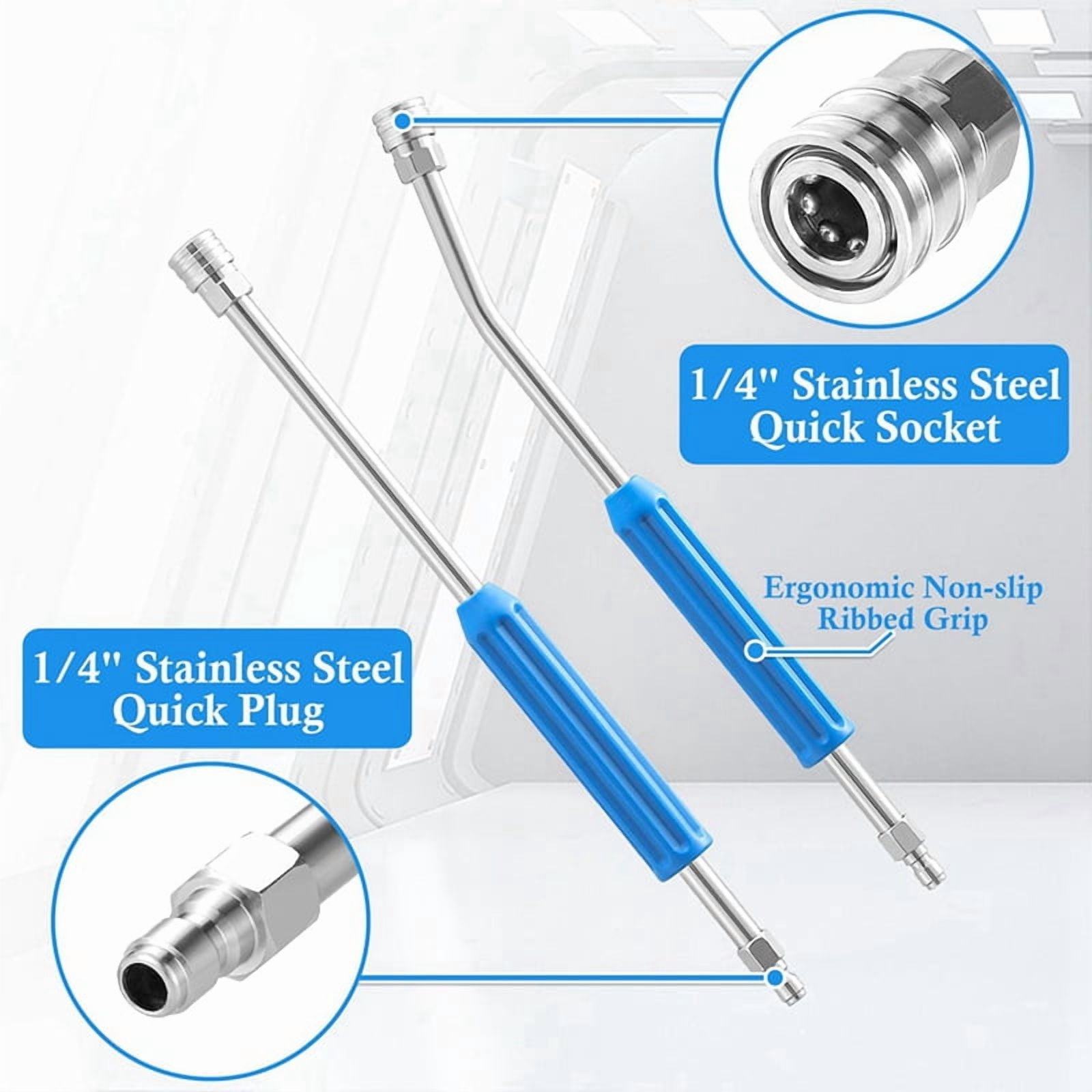 Pressure Washer Extension Wand 17 Inch,30 Degree Curved Pressure Washer Wand for Gutter, 1/4Inch Quick Connect, 2 Pack