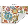 thumbnail image 4 of Boho Floral Placemats Set of 4 Linen 12"x18" Colorful Flowers Table Mats for Kitchen Dining Table Holiday Party Heat Resistant Washable Spring Summer Farmhouse Bohemian Mandala Place Mats, 4 of 6