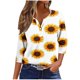 thumbnail image 2 of Fiudx Ropa de Mujer Blusa de Manga 3/4 Corta Estampada a La Moda para Mujer, Blusa Informal con Cuello Redondo, 2 of 5