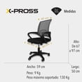 thumbnail image 2 of Silla de Escritorio Oficina Ergonómica Reclinable Con Soporte de Espalda gris 6.49 pulg X-PROSS Con Soporte de Espalda, 2 of 7