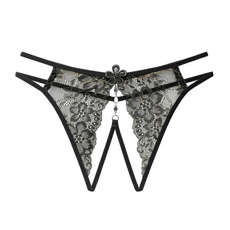 

Follure Womens Panties Lace Trim Sexy Thong Seamless Breathable Panties