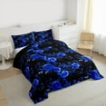 thumbnail image 4 of Manfei Romantic Blue Rose Bedding Comforter Set, Western Valentines Day Twin Comforter Sets, Teens Adult Men Women Reversible Bedding Set, Luxury Bedroom Decor, 2-Piece, 4 of 9