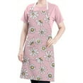 thumbnail image 5 of Pink Daisy Flower Yellow Centers Pattern Apron-Garden Aprons for Women with Pockets-Cotton Linen Waterproof Kitchen Cooking Gardening Aprons Adjustable for Kitchen,Cooking,BBQ and Salon 33x27 Inch, 5 of 7