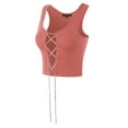 thumbnail image 2 of A2Y Women's French Terry Front Rhinestone Detail Tank Top Blush S, 2 of 7