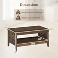 thumbnail image 3 of Costway 39.5" 2-Tier Coffee Table with Open Shelf Woven Decorations Storage for Living Room Brown, 3 of 10