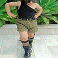 thumbnail image 3 of EIMELI Girls Short Set One-shoulder Vest with Shorts Chained Fanny Pack, 3 of 7