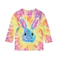 thumbnail image 4 of Cowsor Boys Girls Easter Printed 3/4 Sleeve Crewneck Top Casual Holiday Base Layer Tee for Big Kids Daily Use, 4 of 5