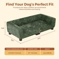 thumbnail image 3 of Advwin 47" Dog Sofa for Medium & Large Dogs, Elevated Chenille Dog Bed with Backrest, Armrests & Legs, Comfortable Indoor Pet Couch Bed, Dark Green, 3 of 8