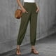 thumbnail image 4 of Pantalones palazzo de lino con cintura elástica, pierna ancha y bolsillos para mujer, 4 of 6