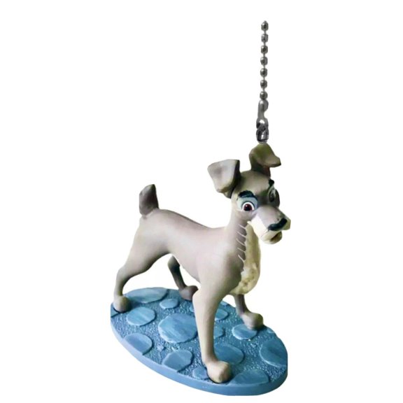 Lady & Tramp TRAMP Dog PVC Fan Lamp Light Pull Chain Figure Figurine 4” Rare NEW