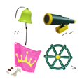 thumbnail image 4 of Juego Volante Infantil con Accesorios para Set de Recreo Exterior Casita Árbol Columpio Campana Telescopio de Pp adecuado para patio escolar jardín infantil centro comunitario parque, 4 of 9