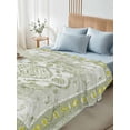 thumbnail image 4 of Sage Green California King Size Flat Sheet, Wrinkleproof & Fadeproof Cooling Flat Bed Sheet Only, Boho Retro Decorative Abstract Floral Ethnic Breathable Soft Bedding Top Sheets 108 x 98 Inches, 4 of 8