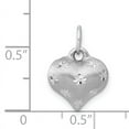 thumbnail image 2 of Beautiful 14k White Gold Satin Diamond-cut 3D Puffed Heart Pendant, 2 of 2