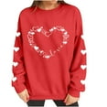 thumbnail image 5 of Avrnliq Womens Red Valentine's Day Sweatshirt Romantic Heart Print Hoodie Cute Gift for Her Girlfriend Wife,Size L, 5 of 8