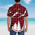 thumbnail image 4 of Fotbe Christmas Tree Buffalo Plaid Camisa Hawaiana para Hombre Unisex – Camisa Casual de Verano con Botones de Manga Corta de Algodón y Lino,Small, 4 of 7