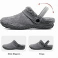 thumbnail image 4 of L-RUN Womens Mens Furry Slides House Slippers Fuzzy Fluffy Memory Foam Bedroom Slippers Clogs, 4 of 6