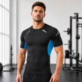 thumbnail image 3 of alpinario Men's Compression T-Shirt Moisture Wicking Breathable Short Sleeve Gym Workout High Elastic Dry Fit Baselayer Rash Guard Running Undershirt, 3 of 9