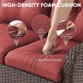 thumbnail image 5 of Giantfurnni Outdoor Wicker 3-Seater Deep Seat Rattan Sofa with Removable Cushion, Patio, Balcony, Deck Furniture, 5 of 9
