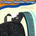 thumbnail image 5 of 17 Inch Lightweight Backpack,PVC Waterproof Oxford Fabric, Ergonomically Designed, with Large Capacity, Aqua Blue Watercolor, 5 of 5