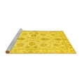 thumbnail image 2 of Ahgly Company Machine Washable Indoor Round Oriental Yellow Traditional Area Rugs, 5' Round, 2 of 4