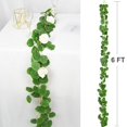 thumbnail image 3 of 2 Pack Coolmade Eucalyptus Garlands Artificial Greenery Garland Faux Silk Eucalyptus Vines Wedding Backdrop Wall Decor Flower Arrangement, 3 of 7