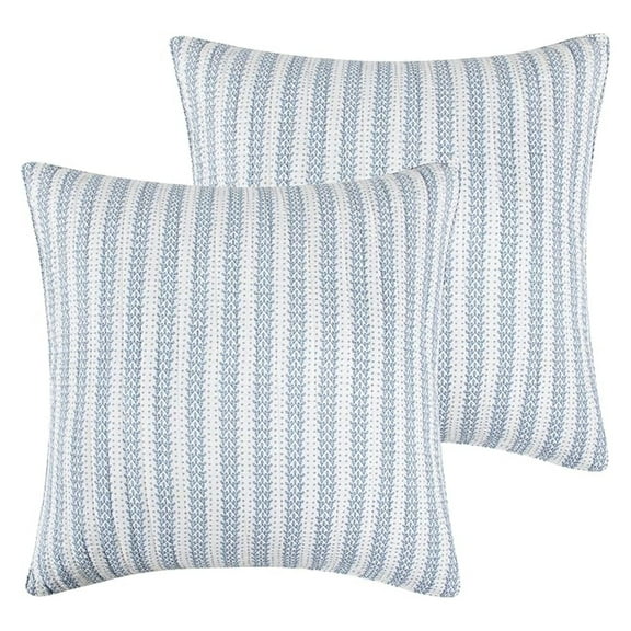 - Maileen - Euro Sham Set of 2 - Plaid - Blue and White - (26x26in.), No Insert - Cotton