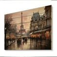 thumbnail image 2 of Designart "Twilight Rendezvous in Paris Pink Romance I" City Paris Print on Natural Pine Wood, 2 of 5