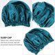 thumbnail image 3 of Gorro grande para el cuidado del cabello con gorro de satén para dormir de doble capa con banda elástica para mujer, 3 of 5