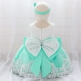 thumbnail image 3 of Robes pour Filles Robe en Dentelle pour Bébé Fille pour Concours et Baptême Nœud Papillon Fleur Mariage Baptême Tutu Robe Tenue de Premier Anniversaire, 3 of 8