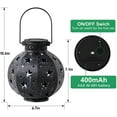 thumbnail image 3 of BEAU JARDIN 4 Pack Hanging Solar Lanterns Decorative Stars Lights Outdoor Waterproof Metal Landscape Lights Warm White LED Auto On/Off for Christmas Decoration Table Yard Patio Party Black BG422, 3 of 8