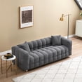 thumbnail image 2 of YYAo Fleece Sofa, Modern Loveseat Futon Includes Two Pillows for Living Room Bedroom, Small Space, Gray, 2 of 9