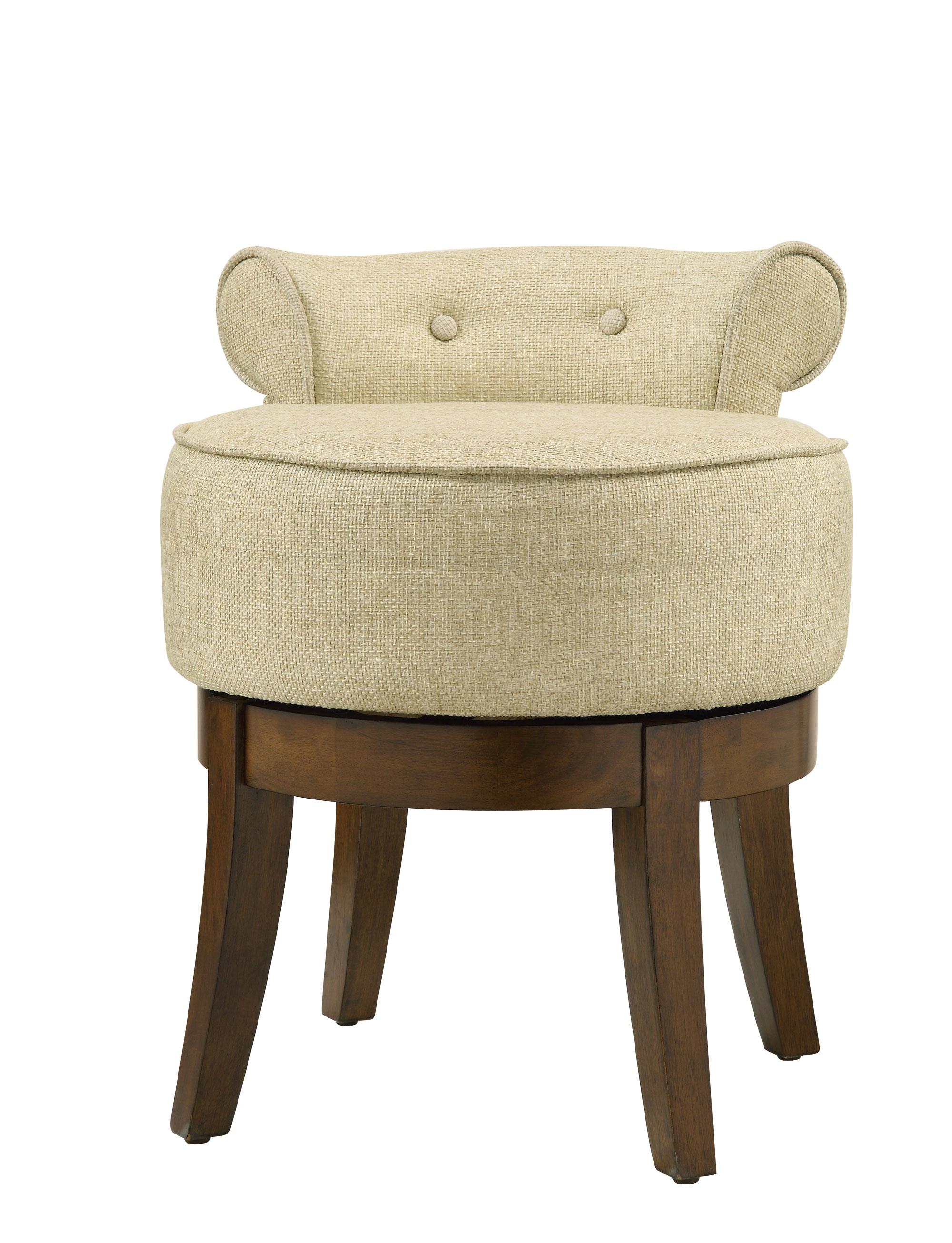 upholstered swivel vanity stool