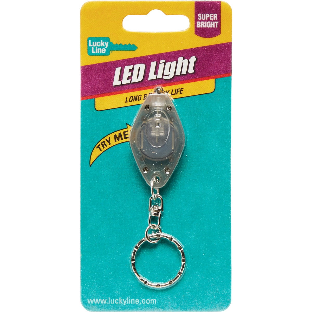 Lucky Line Oval Mini Plastic Key Ring - LED Light Keychain for