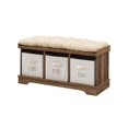 thumbnail image 1 of Banc de Rangement en Bois de 42 Po avec 3 Bacs et Coussin - Grangewood Récupéré, 1 of 6
