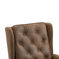 thumbnail image 5 of Triple Tree Wingback Accent Chair, Button Tufted Microsuede with Rivet Trim, Coffee, 5 of 7