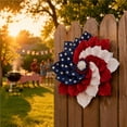 thumbnail image 5 of Nkmbld Patriotic Wreath, 4th of July Wreaths, Independence Day Artificial Wreath Pendant for Veterans Day Memorial Day Flag Day Wall Window Decor, 5 of 7